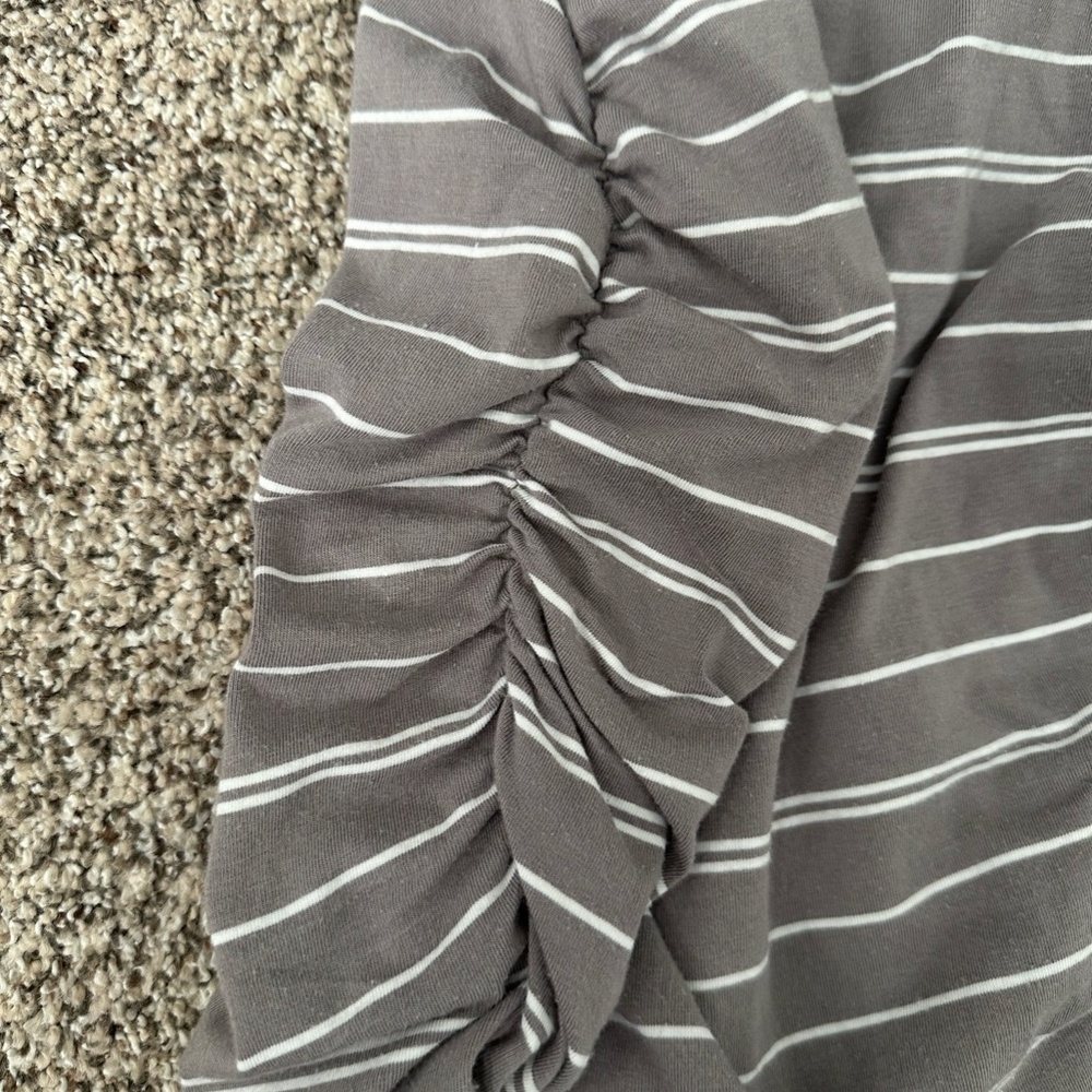 Athleta Women Small Gray and White Striped Midi Dress - Picture 8 of 11